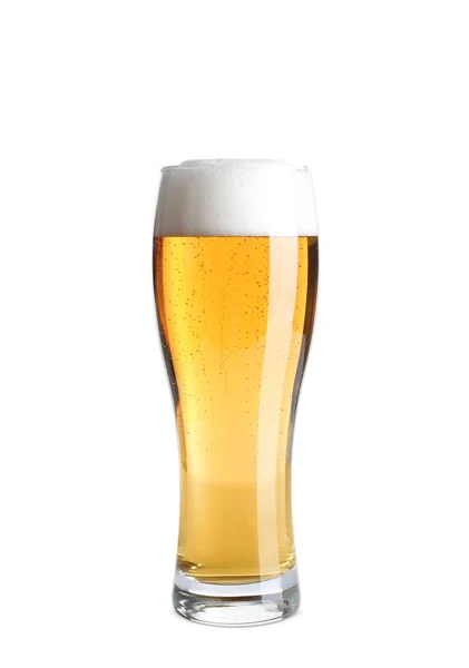 Studené Pivo Chutné Bílém Pozadí — Stock fotografie