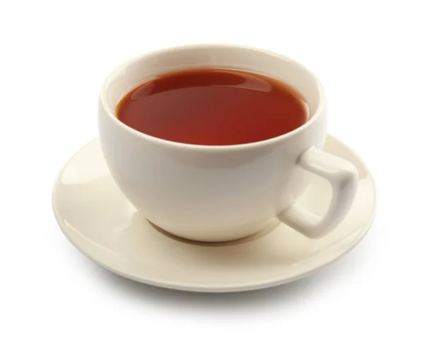 Xícara Cerâmica Chá Aromático Quente Fundo Branco — Fotografia de Stock