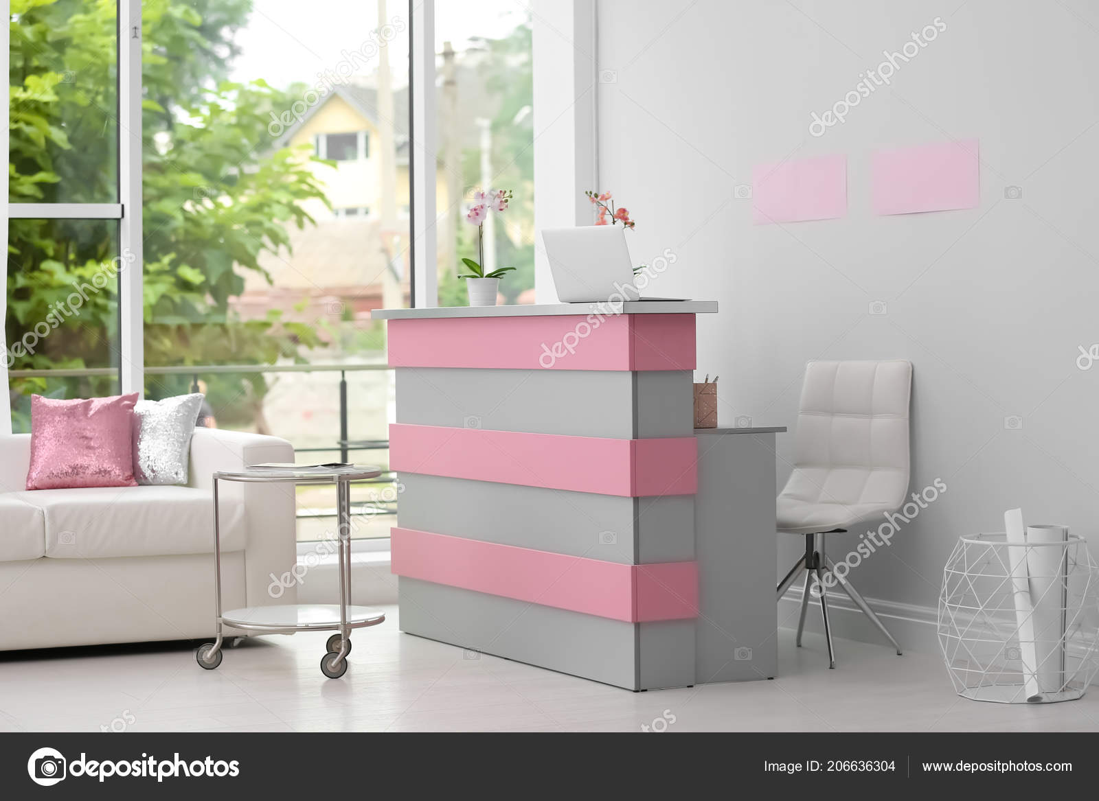 Reception Desk Beauty Salon Stylish Interior Stock Photo Reception Desk Beauty Salon Stylish Interior Stock Photo