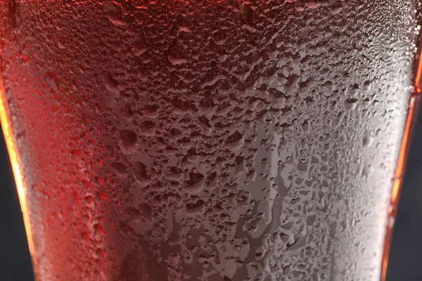 Sklenici Chutné Červené Pivo Closeup Alkoholický Nápoj — Stock fotografie