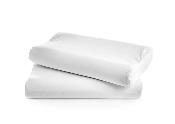 Clean Soft Orthopedic Pillows White Background — Stock Photo, Image