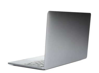 Beyaz arka plan üstünde Laptop. Modern teknoloji