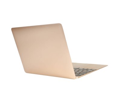 Beyaz arka plan üstünde Laptop. Modern teknoloji