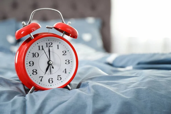 Analog Alarm Clock Bed Time Day Stock Photo