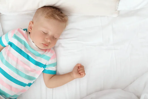 Little Child Sleeping Bed Home — Stock Photo, Image