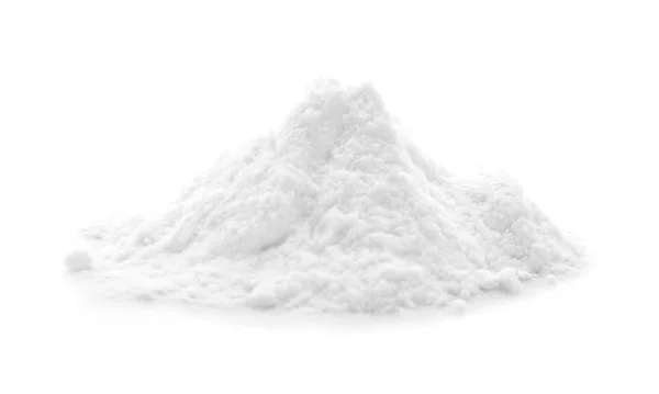 Pile Bicarbonate Soude Sur Fond Blanc — Photo