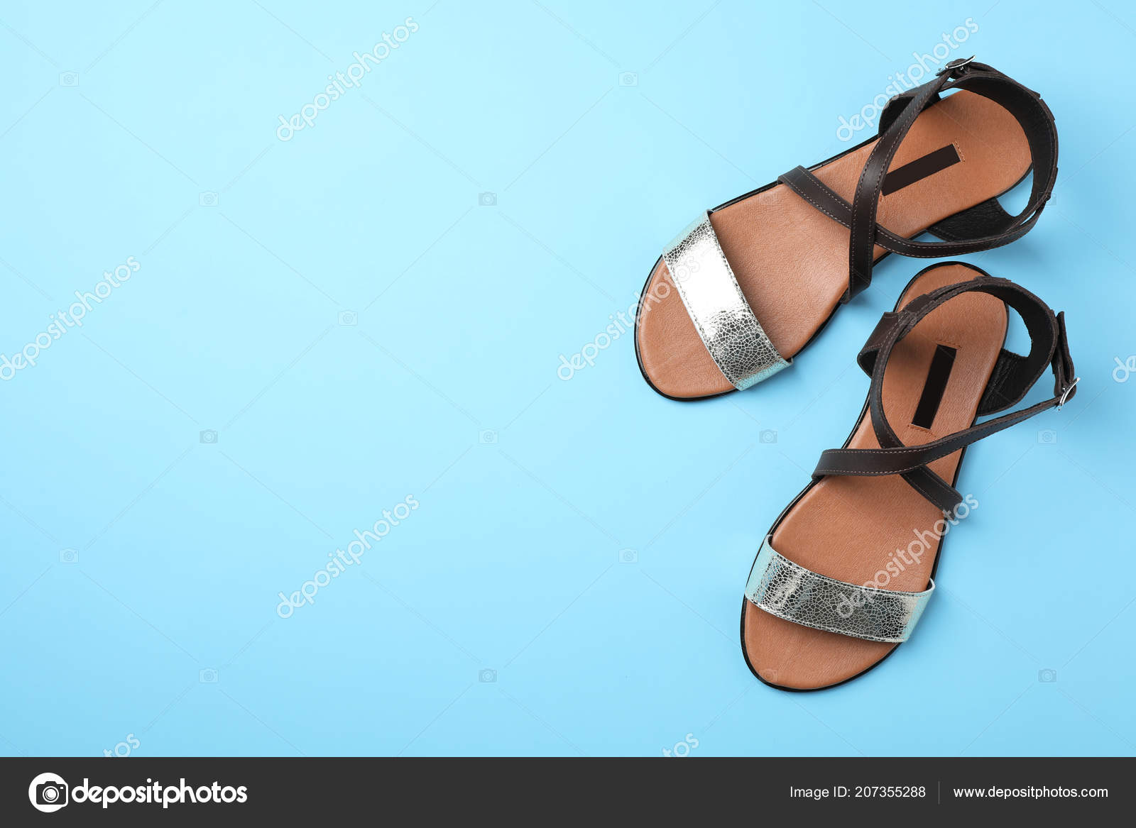 Pair Trendy Women's Shoes Color Background Top View Stock Photo by  ©NewAfrica 207355288