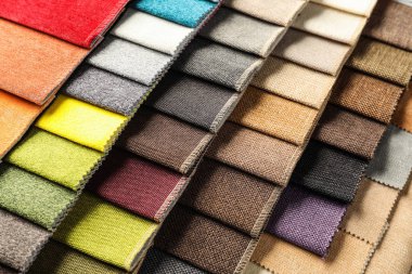 İç tasarım arka plan olarak için farklı renk kumaş örnekleri