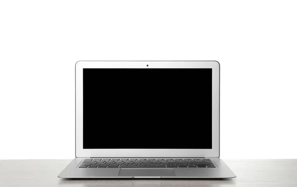 Beyaz Arka Plan Boş Ekran Ile Dizüstü Bilgisayar Modern Teknoloji — Stok fotoğraf