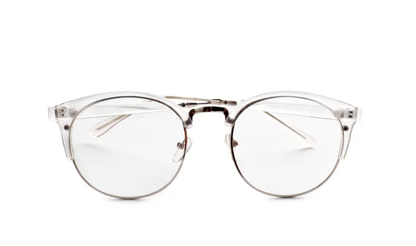 Glasögon Med Korrektionsglas Vit Bakgrund Synproblem — Stockfoto
