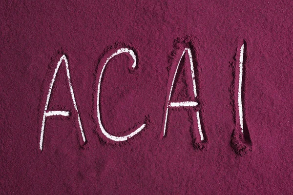 Word Acai Written Powder Top View — Stock Photo, Image
