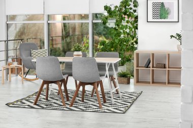 Şık yemek odası iç. Ev tasarımı fikir