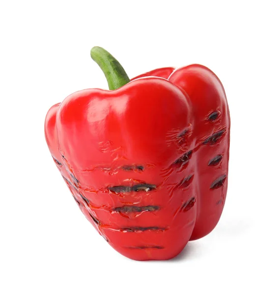 Grilled Ripe Paprika Pepper White Background — Stock Photo, Image