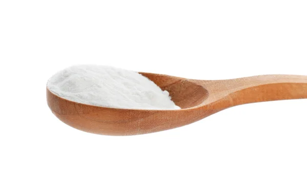 Spoon Baking Soda White Background — Stock Photo, Image