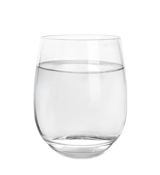 Vaso Agua Con Bicarbonato Sodio Sobre Fondo Blanco — Foto de Stock
