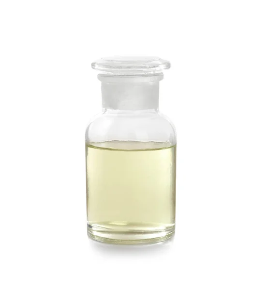 Bottle Liquid White Background Laboratory Analysis — Stock Photo, Image