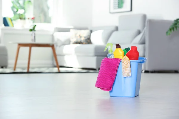 Bucket Cleaning Supplies Floor Indoors — Stock Photo, Image