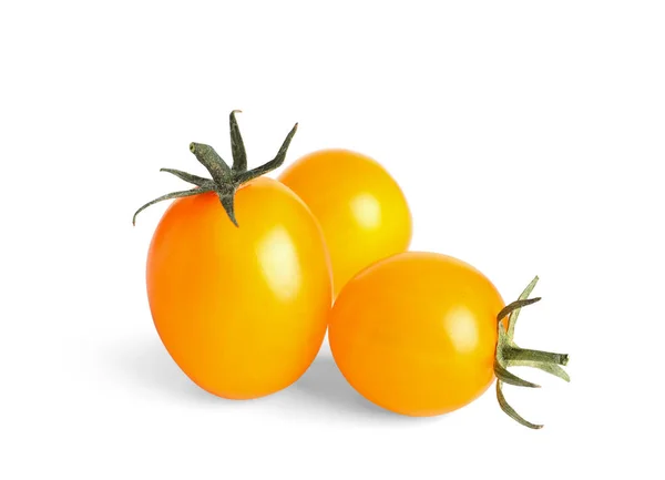 Leckere Gelbe Kirschtomaten Auf Weißem Hintergrund — Stockfoto