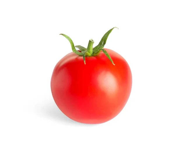 Tomate Vermelho Saboroso Fundo Branco — Fotografia de Stock