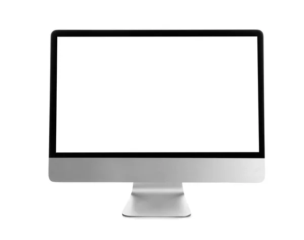 Nowoczesny Komputer Monitor Białym Tle Makieta Miejsca Tekst — Zdjęcie stockowe