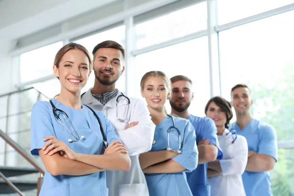Team Doctors Uniform Workplace — Stock Photo, Image