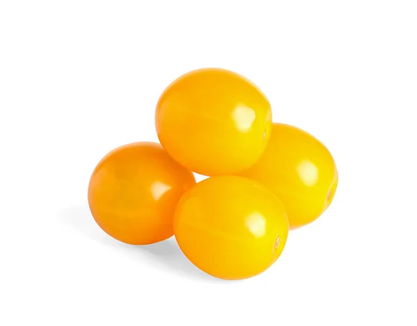 Żółty Pomidorków Cherry Białym Tle — Zdjęcie stockowe
