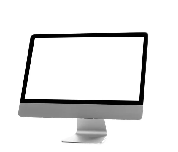 现代计算机显示器的白色背景 模拟与空间文本 — 图库照片