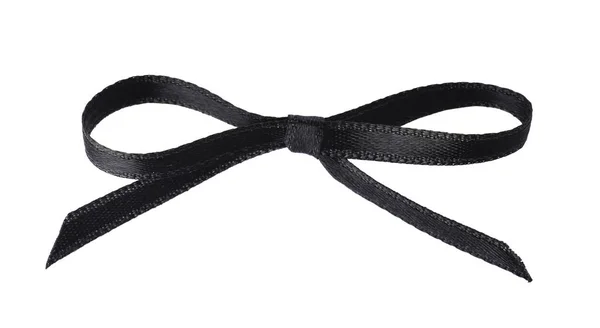 黒の白い背景の上の弓 トップ ビュー 葬儀のシンボル — ストック写真