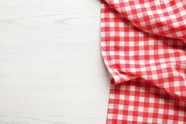 Checkered Picnic Tablecloth Wooden Background Top View — Stock Photo, Image