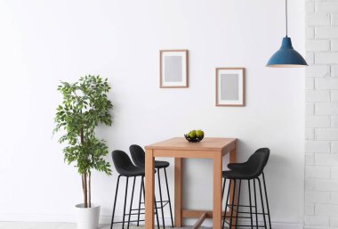 Şık yemek odası iç. Ev tasarımı fikir