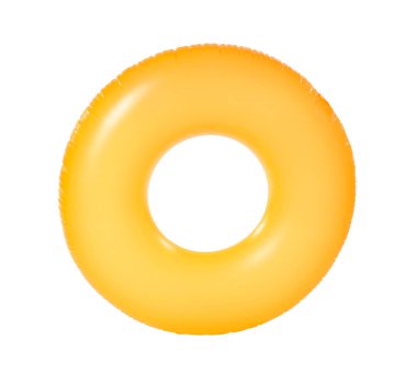 Beyaz arka plan üzerinde parlak şişme yüzüğü. Yaz tatili