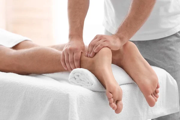 Young Woman Receiving Massage Salon Closeup — Stock Photo, Image