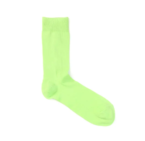 Zelené Ponožky Bílém Pozadí Pohled Shora — Stock fotografie