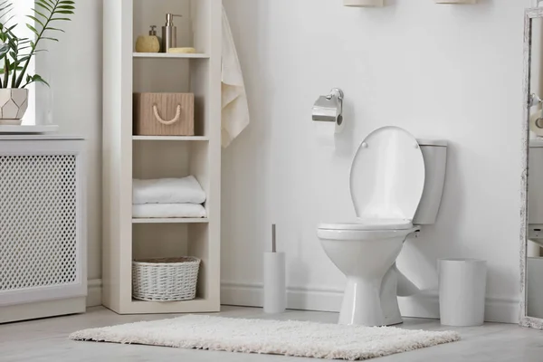 Záchodová Mísa Interiéru Moderní Koupelny — Stock fotografie