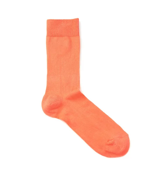 Oranžové Ponožky Bílém Pozadí Pohled Shora — Stock fotografie