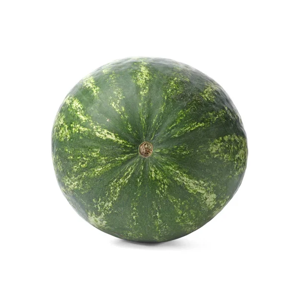 Whole Ripe Watermelon White Background — Stock Photo, Image