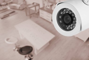 Mutfak görünümünün üzerinde Cctv kamera gözetim altında