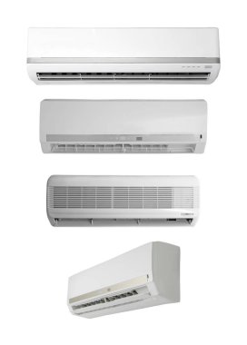 Beyaz arka plan üzerinde modern klimalar ile ayarla