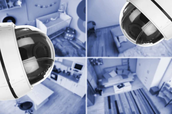 Verschillende Kamers Cctv Camera Bewaakt Boven Weergave — Stockfoto