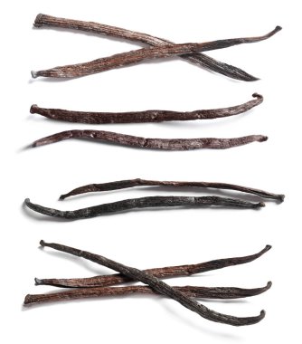 Beyaz arka plan üzerinde ile vanilya pods ayarla