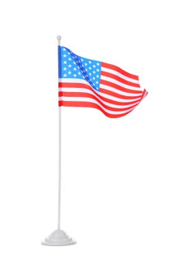 Amerikan bayrağı beyaz arka plan üzerinde. Ulusal sembolü
