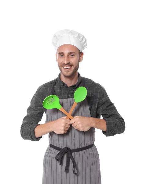 Professional Chef Kitchen Tools White Background Stock Picture