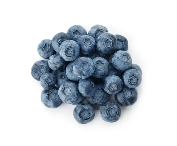 Heap Fresh Ripe Blueberries White Background — Stock Photo, Image