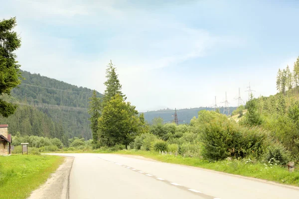 Paisagem Pitoresca Com Estrada Montanhas — Fotografia de Stock