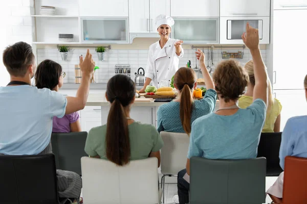 Group People Female Chef Cooking Classes — Stock Photo, Image