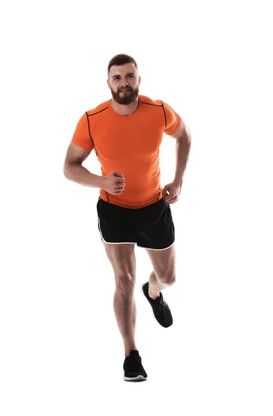 Young Man Sportswear Running White Background — Stock Photo, Image