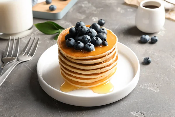 Plate Pancakes Berries Table — Stock Photo, Image