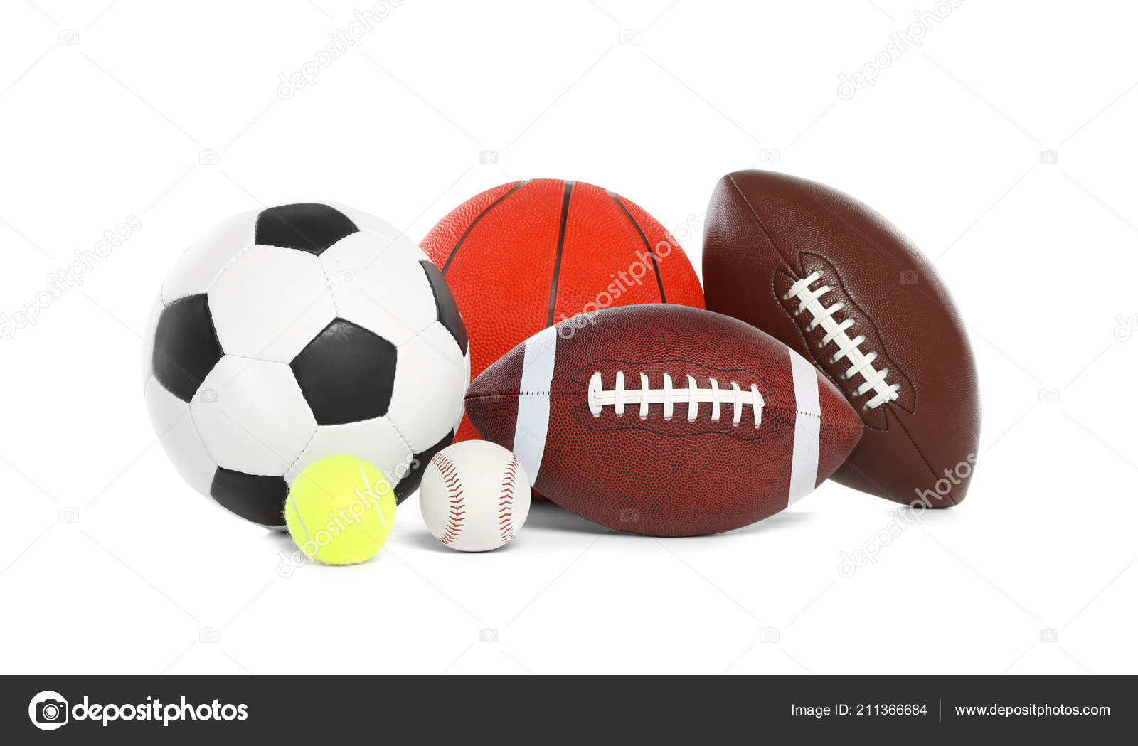 Verschiedene Sportballe Auf Weissem Hintergrund Stockfotografie Lizenzfreie Fotos C Newafrica 211366684 Depositphotos
