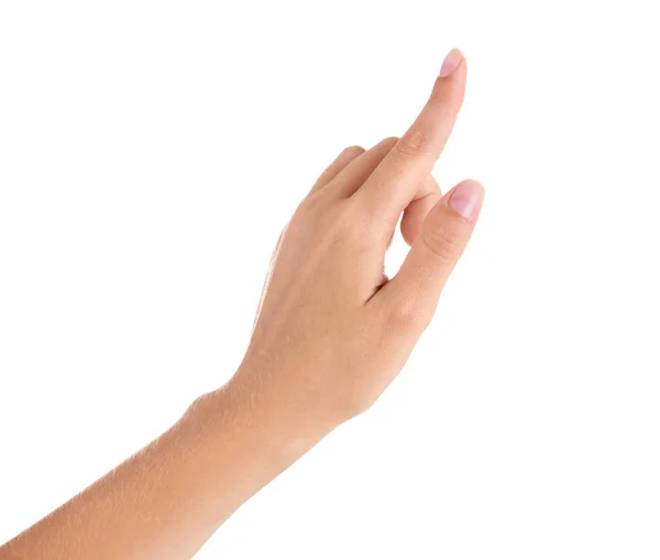 Abstract Jonge Vrouw Hand Witte Achtergrond — Stockfoto
