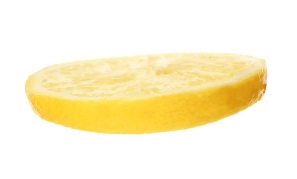 Plátek Čerstvého Citronu Bílém Pozadí — Stock fotografie